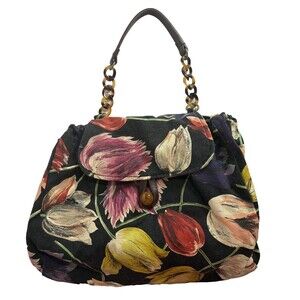 Anthropologie - MISS ALBRIGHT Hand-Bag Boho Canvas Floral Leather Tote *RARE*